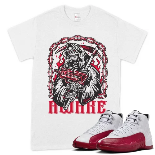 TeeVivo T-Shirt Match Air Jordan 12 Retro Cherry Awake – Air Jordan 12 Shirt, AJ12 Shirt