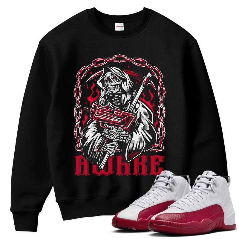 TeeVivo Sweatshirt Match Air Jordan 12 Retro Cherry Awake – Air Jordan 12 Sweatshirt, AJ12 Sweatshirt