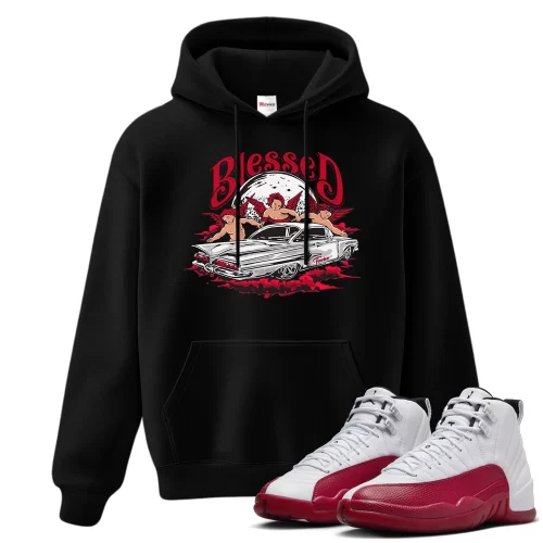 TeeVivo Hoodie Match Air Jordan 12 Retro Cherry Blessed – Air Jordan 12 Hoodie, AJ12 Hoodie