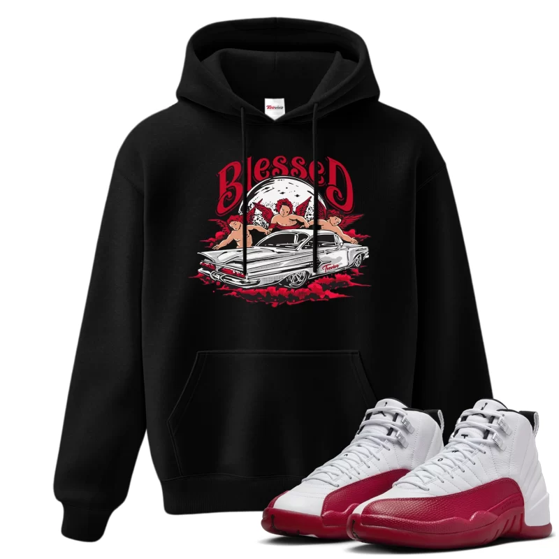TeeVivo Hoodie Match Air Jordan 12 Retro Cherry Blessed – Air Jordan 12 Hoodie, AJ12 Hoodie
