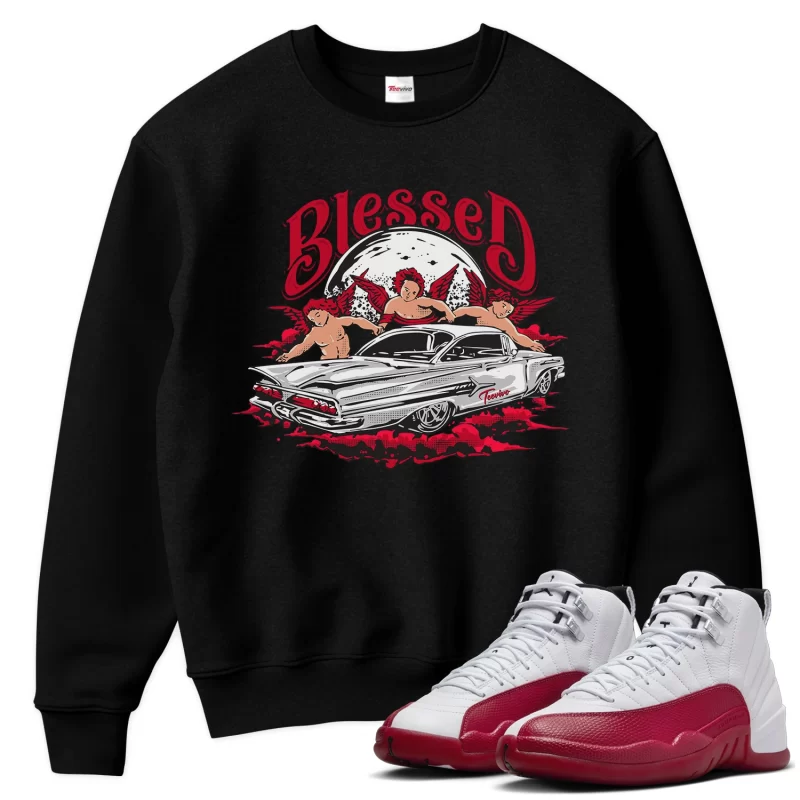 TeeVivo Sweatshirt Match Air Jordan 12 Retro Cherry Blessed – Air Jordan 12 Sweatshirt, AJ12 Sweatshirt