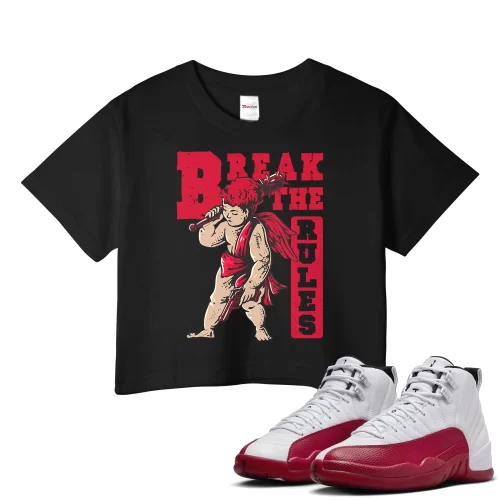 TeeVivo Crop Top Match Air Jordan 12 Retro Cherry Break the rules – Air Jordan 12 Crop Top, AJ12 Crop Top