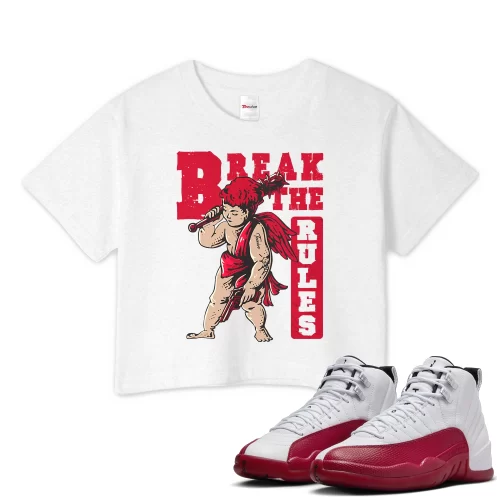 TeeVivo Crop Top Match Air Jordan 12 Retro Cherry Break the rules – Air Jordan 12 Crop Top, AJ12 Crop Top