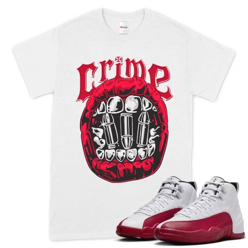 TeeVivo T-Shirt Match Air Jordan 12 Retro Cherry Crime – Air Jordan 12 Shirt, AJ12 Shirt