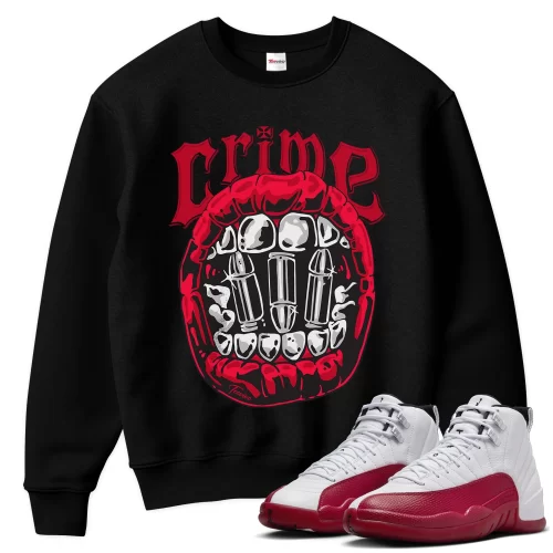 TeeVivo Sweatshirt Match Air Jordan 12 Retro Cherry Crime – Air Jordan 12 Sweatshirt, AJ12 Sweatshirt