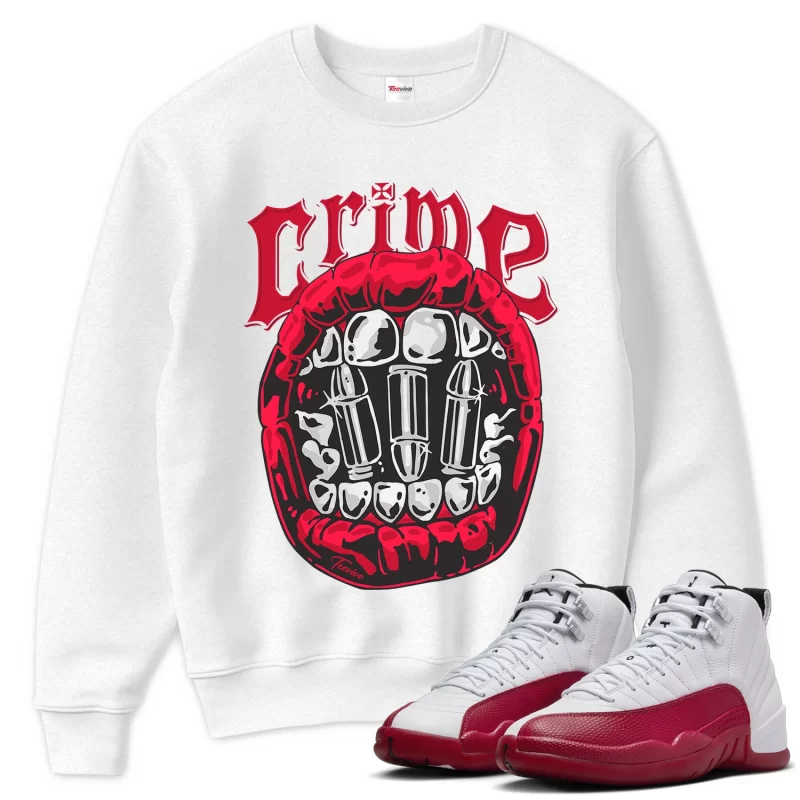 TeeVivo Sweatshirt Match Air Jordan 12 Retro Cherry Crime – Air Jordan 12 Sweatshirt, AJ12 Sweatshirt