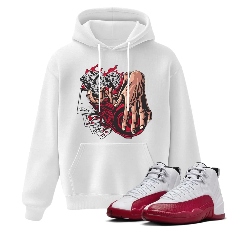 TeeVivo Hoodie Match Air Jordan 12 Retro Cherry Gambling – Air Jordan 12 Hoodie, AJ12 Hoodie