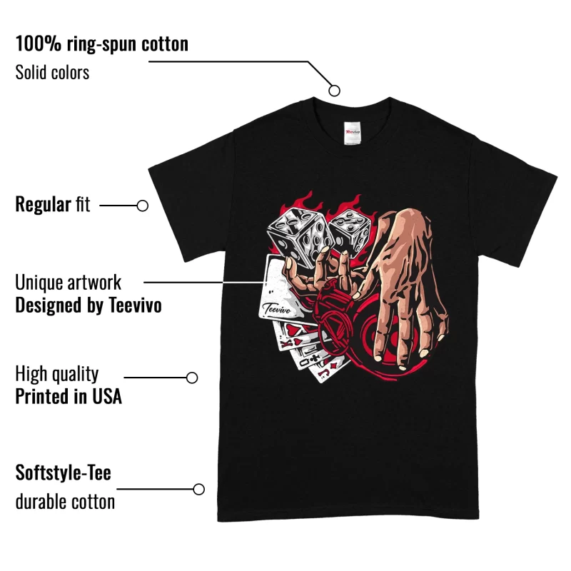 TeeVivo T-Shirt Match Air Jordan 12 Retro Cherry Gambling – Air Jordan 12 Shirt, AJ12 Shirt