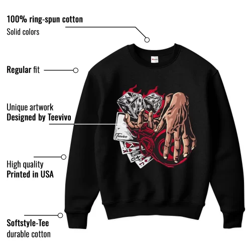TeeVivo Sweatshirt Match Air Jordan 12 Retro Cherry Gambling – Air Jordan 12 Sweatshirt, AJ12 Sweatshirt