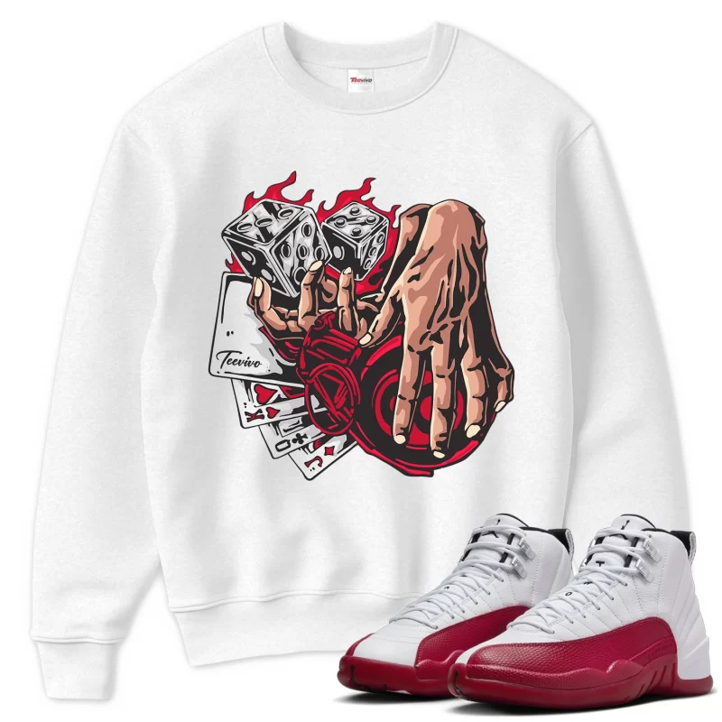 TeeVivo Sweatshirt Match Air Jordan 12 Retro Cherry Gambling – Air Jordan 12 Sweatshirt, AJ12 Sweatshirt