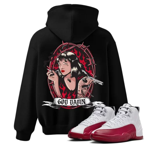 TeeVivo Hoodie Match Air Jordan 12 Retro Cherry God Daaamn – Air Jordan 12 Hoodie, AJ12 Hoodie