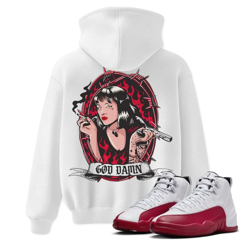 TeeVivo Hoodie Match Air Jordan 12 Retro Cherry God Daaamn – Air Jordan 12 Hoodie, AJ12 Hoodie