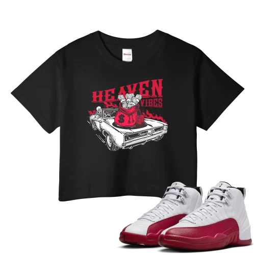 TeeVivo Crop Top Match Air Jordan 12 Retro Cherry Heaven vibes – Air Jordan 12 Crop Top, AJ12 Crop Top