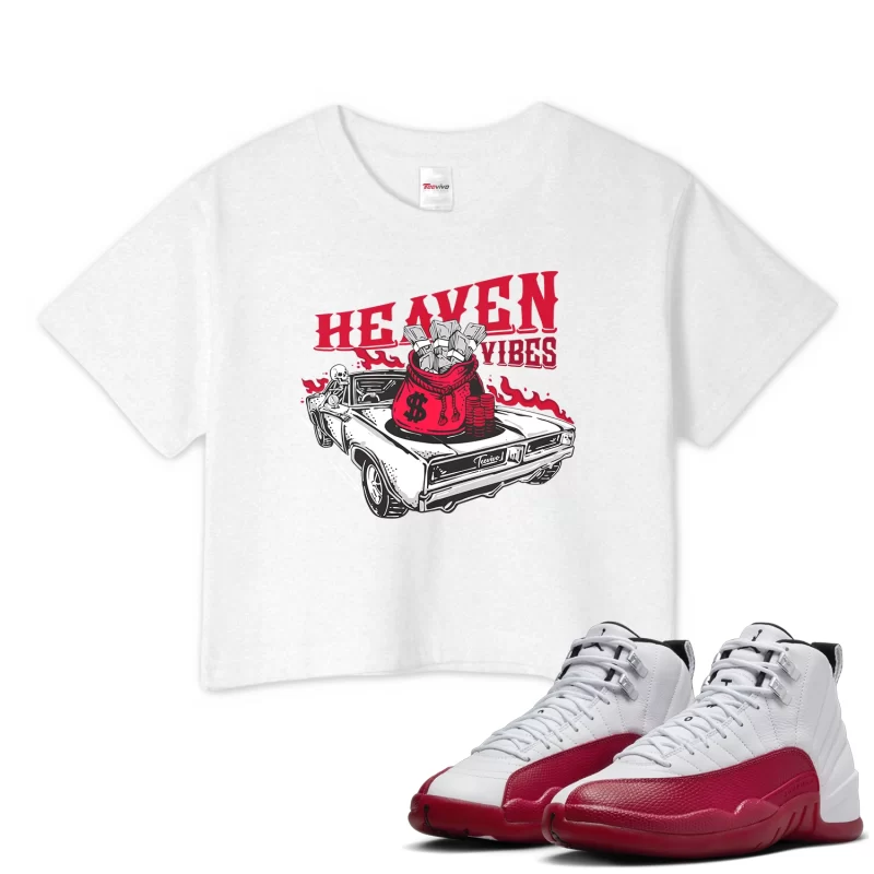 TeeVivo Crop Top Match Air Jordan 12 Retro Cherry Heaven vibes – Air Jordan 12 Crop Top, AJ12 Crop Top