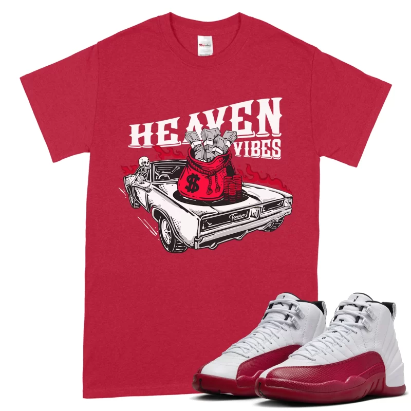 TeeVivo T-Shirt Match Air Jordan 12 Retro Cherry Heaven vibes – Air Jordan 12 Shirt, AJ12 Shirt