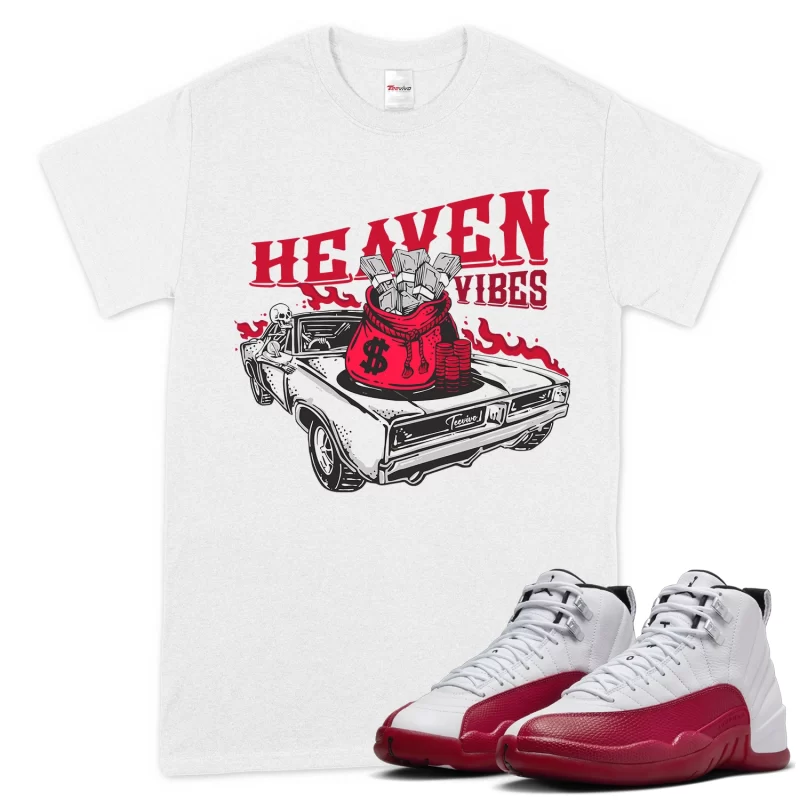 TeeVivo T-Shirt Match Air Jordan 12 Retro Cherry Heaven vibes – Air Jordan 12 Shirt, AJ12 Shirt