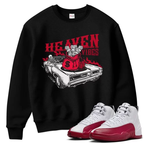 TeeVivo Sweatshirt Match Air Jordan 12 Retro Cherry Heaven vibes – Air Jordan 12 Sweatshirt, AJ12 Sweatshirt