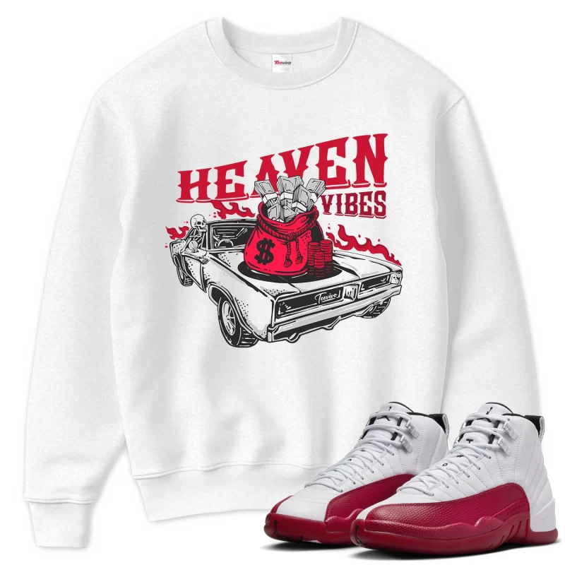 TeeVivo Sweatshirt Match Air Jordan 12 Retro Cherry Heaven vibes – Air Jordan 12 Sweatshirt, AJ12 Sweatshirt