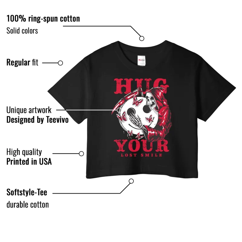 TeeVivo Crop Top Match Air Jordan 12 Retro Cherry Hug your lost smile – Air Jordan 12 Crop Top, AJ12 Crop Top