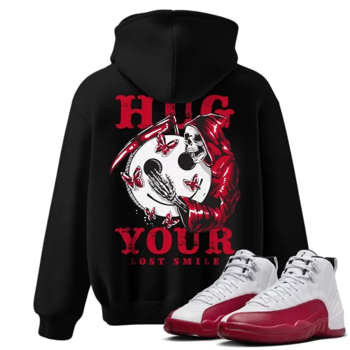 TeeVivo Hoodie Match Air Jordan 12 Retro Cherry Hug your lost smile – Air Jordan 12 Hoodie, AJ12 Hoodie
