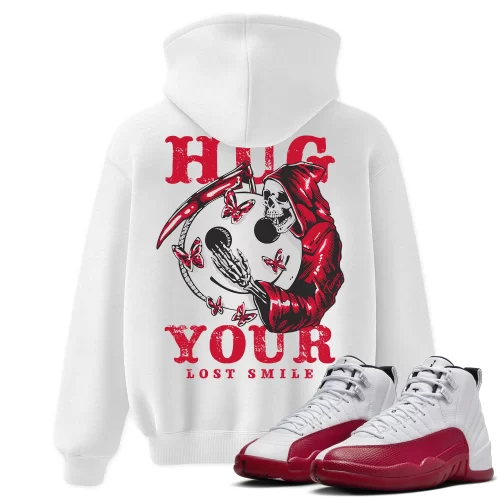 TeeVivo Hoodie Match Air Jordan 12 Retro Cherry Hug your lost smile – Air Jordan 12 Hoodie, AJ12 Hoodie