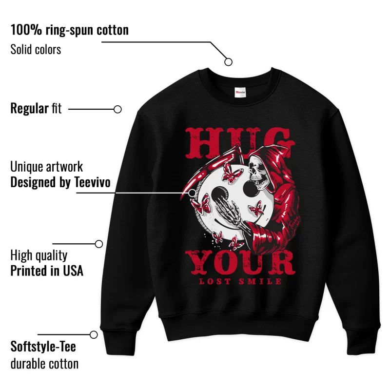 TeeVivo Sweatshirt Match Air Jordan 12 Retro Cherry Hug your lost smile – Air Jordan 12 Sweatshirt, AJ12 Sweatshirt