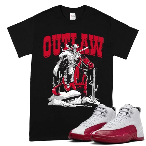 TeeVivo T-Shirt Match Air Jordan 12 Retro Cherry Outlaw – Air Jordan 12 Shirt, AJ12 Shirt