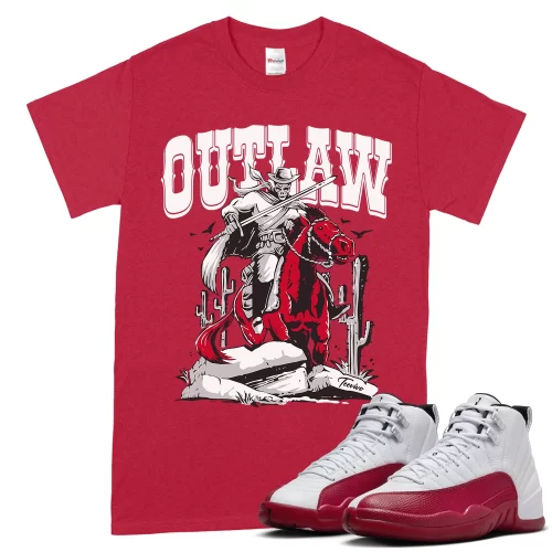 TeeVivo T-Shirt Match Air Jordan 12 Retro Cherry Outlaw – Air Jordan 12 Shirt, AJ12 Shirt