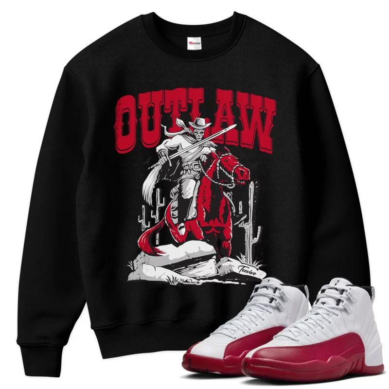 TeeVivo Sweatshirt Match Air Jordan 12 Retro Cherry Outlaw – Air Jordan 12 Sweatshirt, AJ12 Sweatshirt