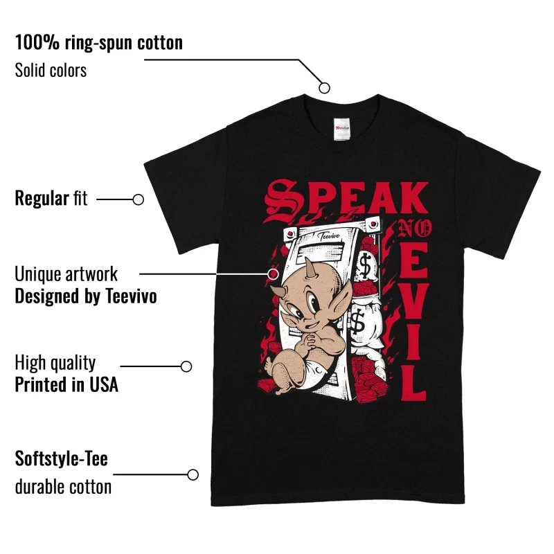 TeeVivo T-Shirt Match Air Jordan 12 Retro Cherry Speak no evil – Air Jordan 12 Shirt, AJ12 Shirt