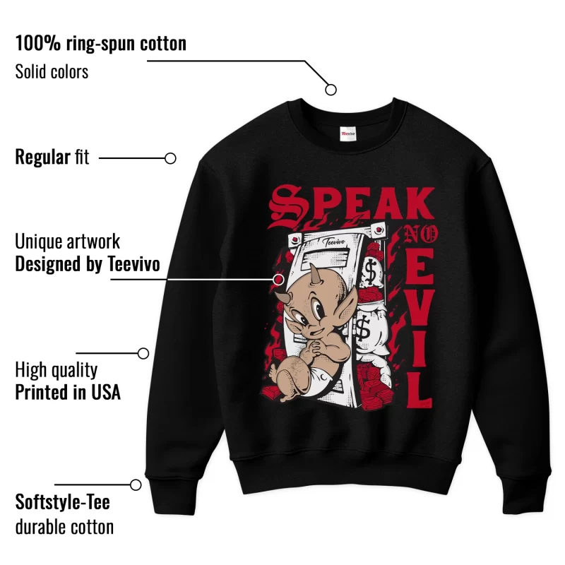 TeeVivo Sweatshirt Match Air Jordan 12 Retro Cherry Speak no evil – Air Jordan 12 Sweatshirt, AJ12 Sweatshirt