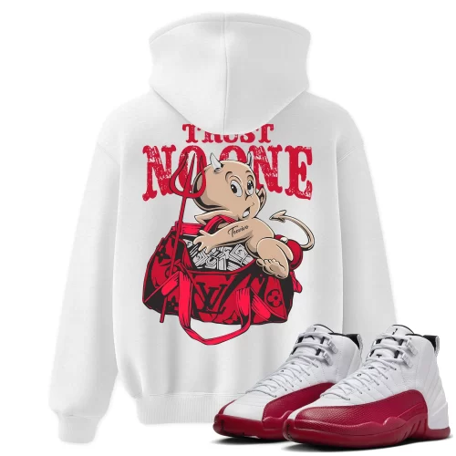 TeeVivo Hoodie Match Air Jordan 12 Retro Cherry Trust no one – Air Jordan 12 Hoodie, AJ12 Hoodie