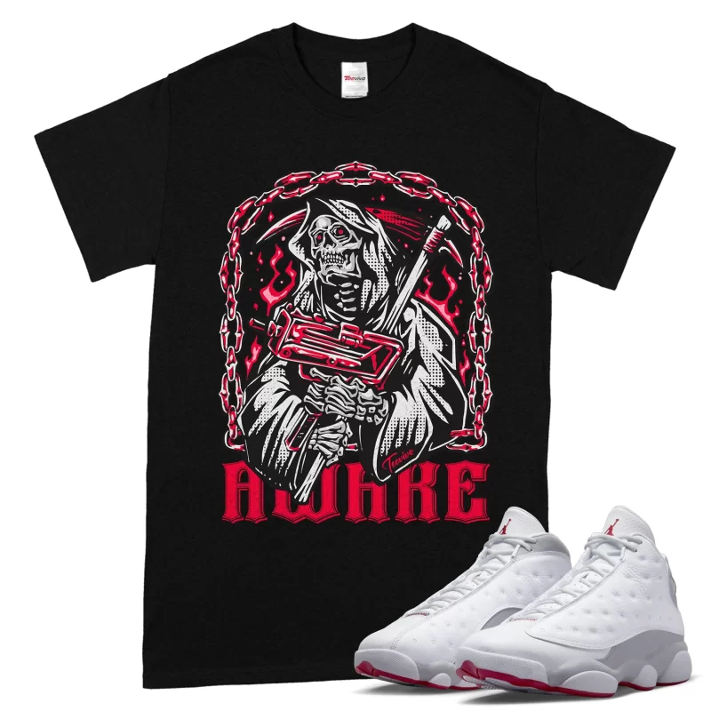 TeeVivo T-Shirt Match Air Jordan 13 Retro Wolf Grey Awake – Air Jordan 13 Shirt, AJ13 Shirt