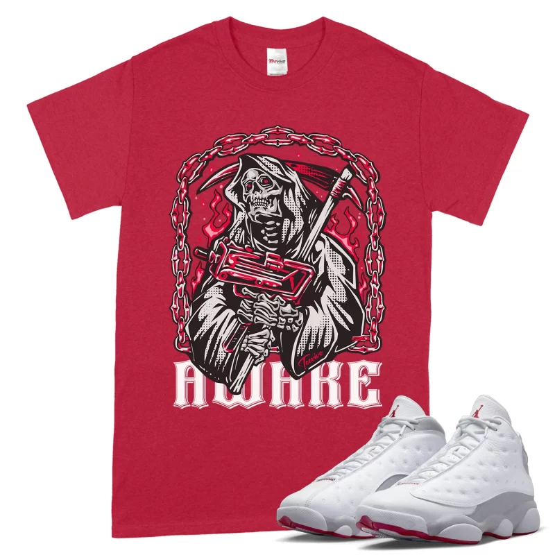 TeeVivo T-Shirt Match Air Jordan 13 Retro Wolf Grey Awake – Air Jordan 13 Shirt, AJ13 Shirt