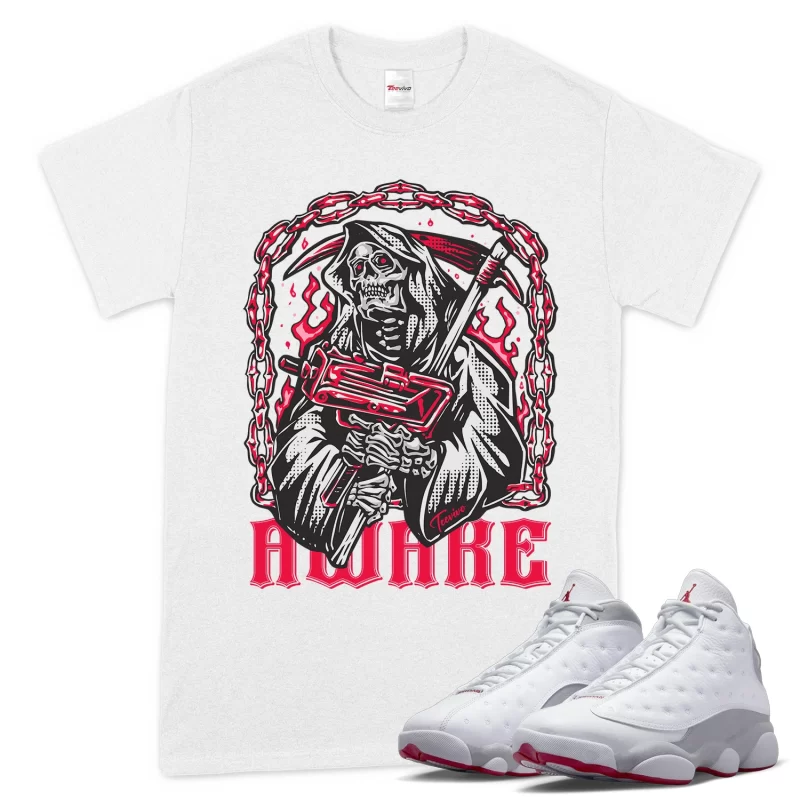TeeVivo T-Shirt Match Air Jordan 13 Retro Wolf Grey Awake – Air Jordan 13 Shirt, AJ13 Shirt