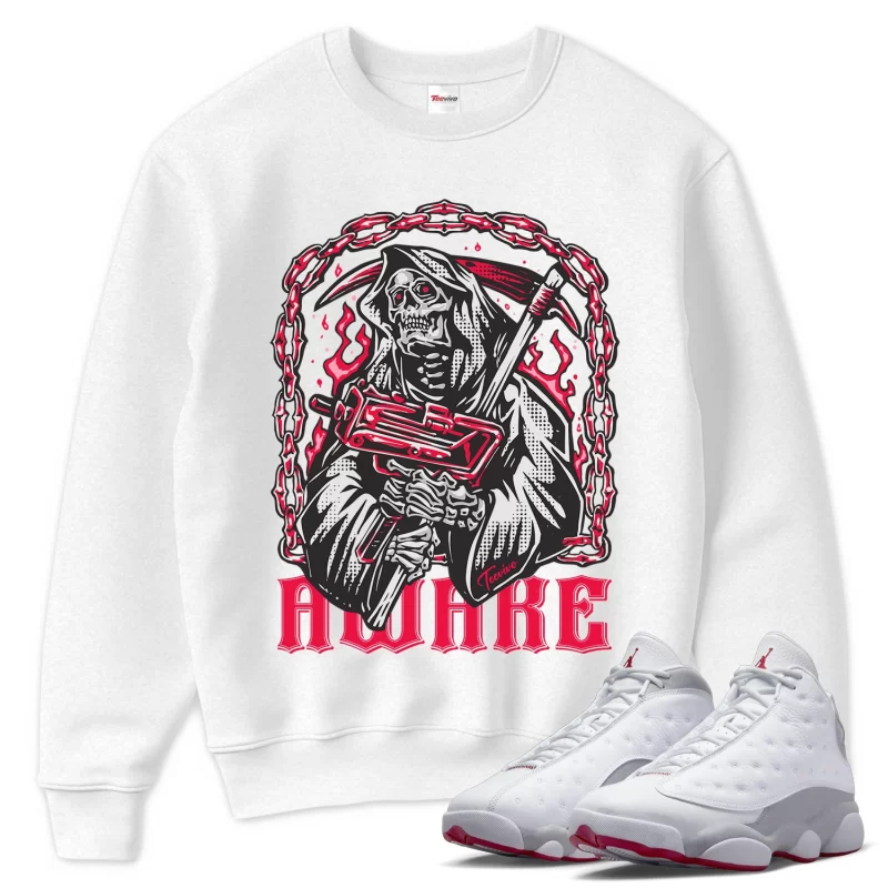 TeeVivo Sweatshirt Match Air Jordan 13 Retro Wolf Grey Awake – Air Jordan 13 Sweatshirt, AJ13 Sweatshirt