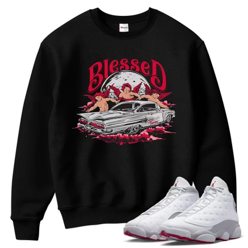 TeeVivo Sweatshirt Match Air Jordan 13 Retro Wolf Grey Blessed – Air Jordan 13 Sweatshirt, AJ13 Sweatshirt