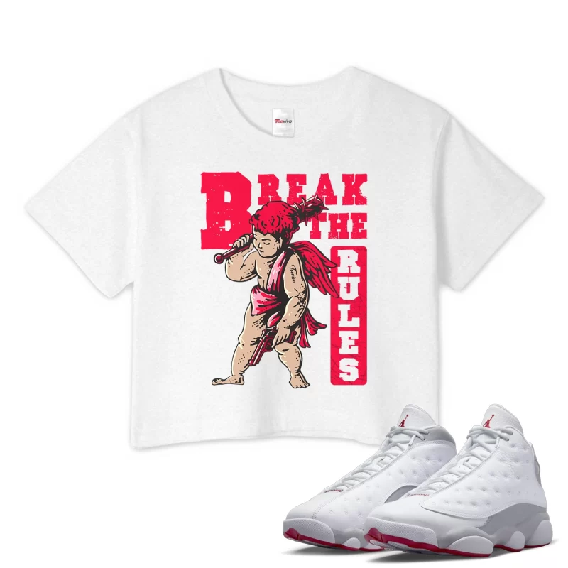TeeVivo Crop Top Match Air Jordan 13 Retro Wolf Grey Break the rules – Air Jordan 13 Crop Top, AJ13 Crop Top
