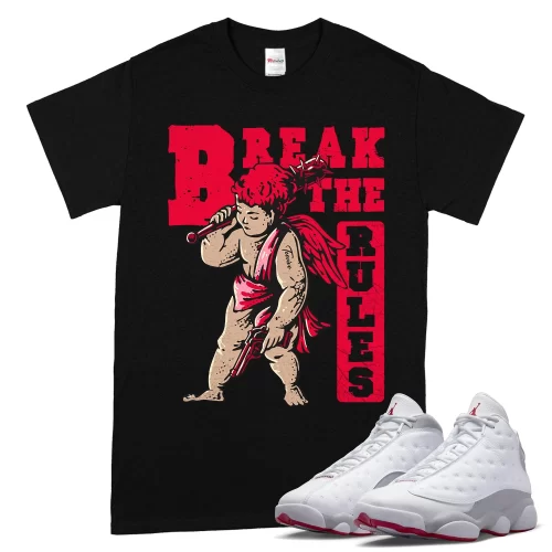 TeeVivo T-Shirt Match Air Jordan 13 Retro Wolf Grey Break the rules – Air Jordan 13 Shirt, AJ13 Shirt