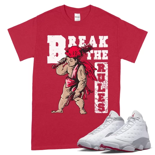 TeeVivo T-Shirt Match Air Jordan 13 Retro Wolf Grey Break the rules – Air Jordan 13 Shirt, AJ13 Shirt