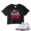 TeeVivo Crop Top Match Air Jordan 13 Retro Wolf Grey Burning the ground – Air Jordan 13 Crop Top, AJ13 Crop Top