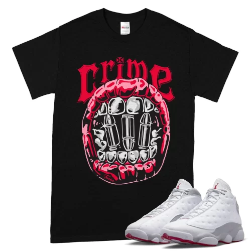 TeeVivo T-Shirt Match Air Jordan 13 Retro Wolf Grey Crime – Air Jordan 13 Shirt, AJ13 Shirt
