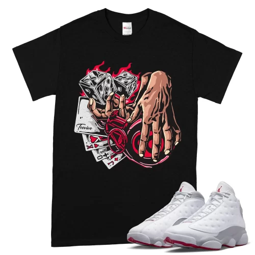 TeeVivo T-Shirt Match Air Jordan 13 Retro Wolf Grey Gambling – Air Jordan 13 Shirt, AJ13 Shirt