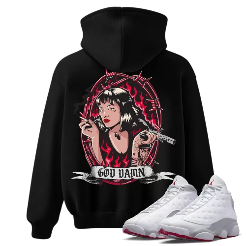 TeeVivo Hoodie Match Air Jordan 13 Retro Wolf Grey God Daaamn – Air Jordan 13 Hoodie, AJ13 Hoodie
