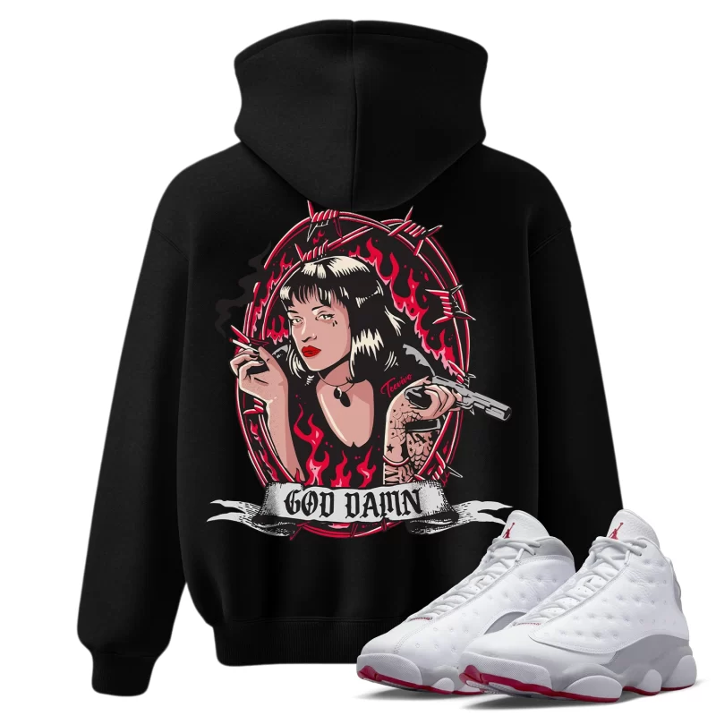 TeeVivo Hoodie Match Air Jordan 13 Retro Wolf Grey God Daaamn – Air Jordan 13 Hoodie, AJ13 Hoodie