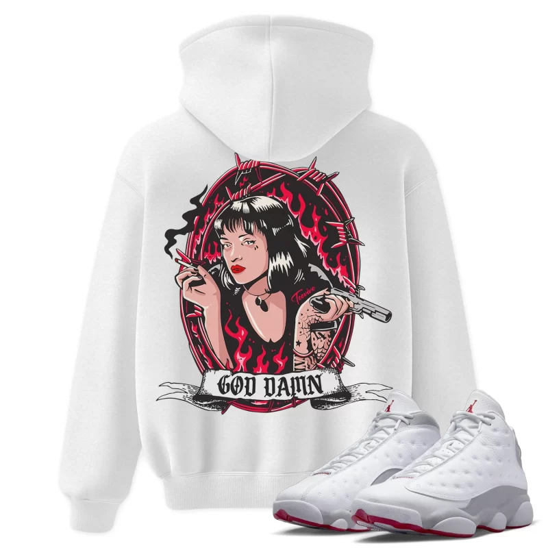 TeeVivo Hoodie Match Air Jordan 13 Retro Wolf Grey God Daaamn – Air Jordan 13 Hoodie, AJ13 Hoodie
