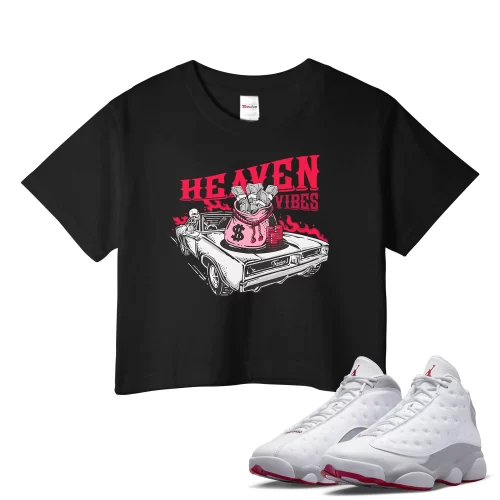 TeeVivo Crop Top Match Air Jordan 13 Retro Wolf Grey Heaven vibes – Air Jordan 13 Crop Top, AJ13 Crop Top
