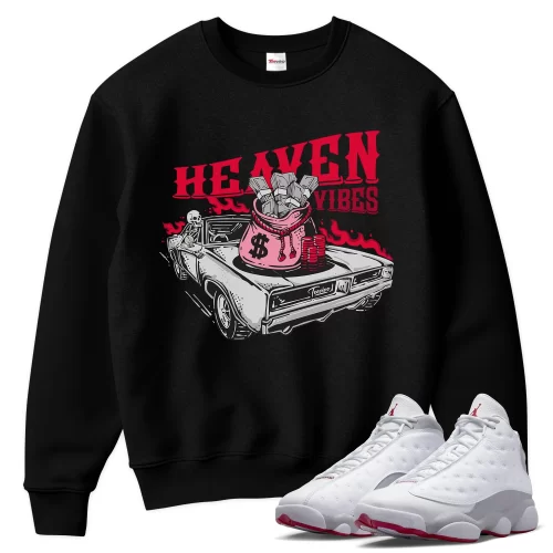 TeeVivo Sweatshirt Match Air Jordan 13 Retro Wolf Grey Heaven vibes – Air Jordan 13 Sweatshirt, AJ13 Sweatshirt