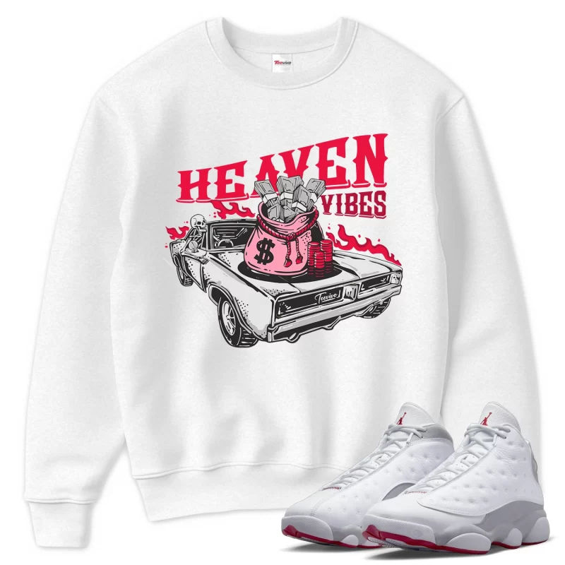 TeeVivo Sweatshirt Match Air Jordan 13 Retro Wolf Grey Heaven vibes – Air Jordan 13 Sweatshirt, AJ13 Sweatshirt
