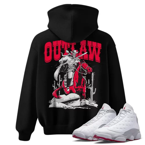 TeeVivo Hoodie Match Air Jordan 13 Retro Wolf Grey Outlaw – Air Jordan 13 Hoodie, AJ13 Hoodie